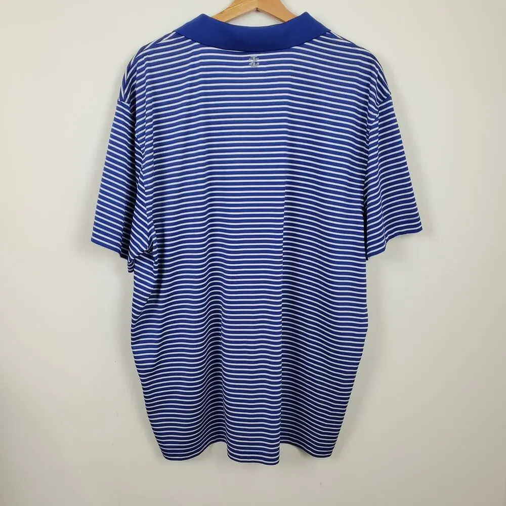 IZOD POLO GOLF SHIRT MEN'S SIZE XXL LOGO STRIPED BLUE WHITE SHORT SLEEVES CASUAL - Picture 10 of 15